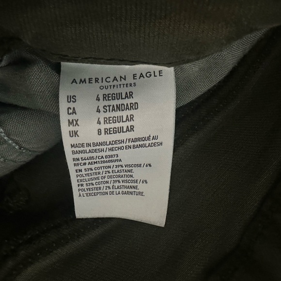 American Eagle Jeans Womens 4 Green Camo Curvy Super Hi Rise Jegging Distressed - Picture 10 of 13